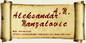 Aleksandar Manzalović vizit kartica